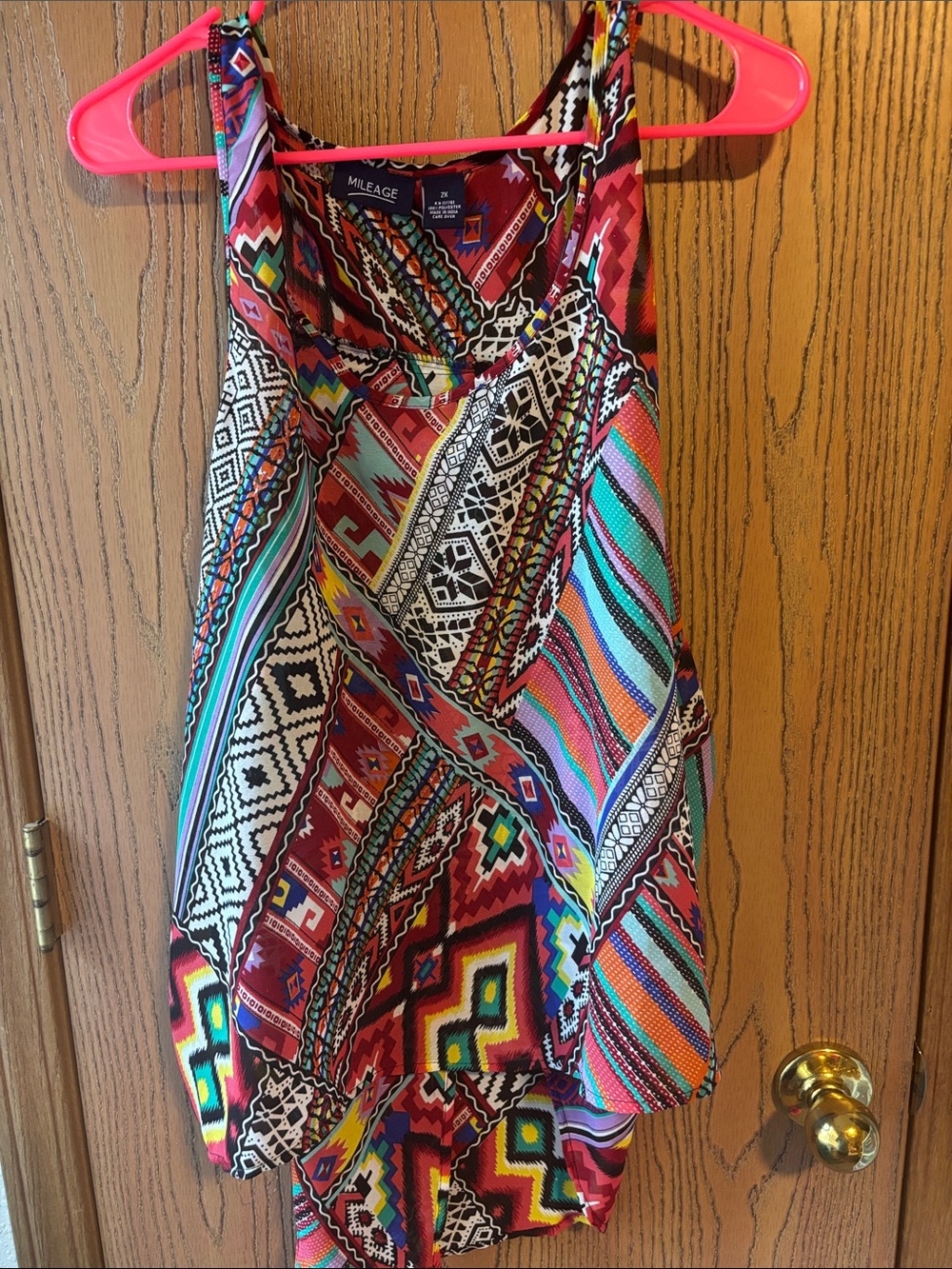 Mileage Women's Multicolor Aztec-Print Tank Top